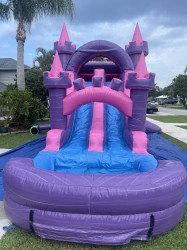 25C70F5E 3680 48D8 B822 13C8BE8CF0F6 1686678485 Mega Pink Castle Dual Lane Bounce & Slide