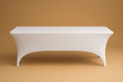 6ft Rectangle Table Linen (White Spandex )