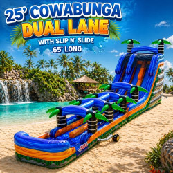 25ft Cowabunga Dual Lane w/ Slip & Slide