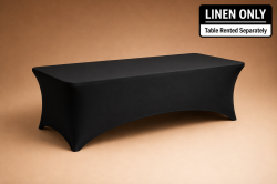 8ft Black Spandex Table Cover (Fitted) linen ONLY)