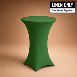 Green Spandex Cocktail Table Cover ONLY (Fitted – 30” Round)