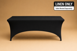6ft Black Spandex Table Cover (Fitted linen ONLY)