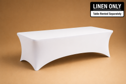 8ft White Spandex Table Cover (Fitted Linen ONLY)