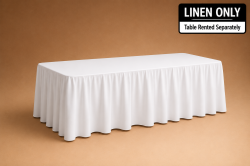 8ft White Cloth Floor-Length (Linen ONLY)