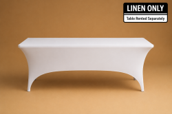 6ft White Spandex Table Cover (Fitted Linen ONLY)