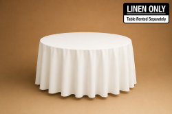 60” Round White Floor-Length Table Linen(Linen ONLY)