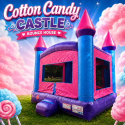 Cotton Candy Castle Bounce House