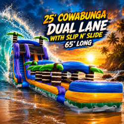 25ft Cowabunga Dual Lane w/ Slip & Slide
